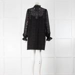 Me + Em Black Geo  Lace Dress