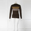 Sandro Black Gold Lurex Front Zip Long Sleeve Sweater
