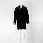 Sandro Black Shearling Two Button Jacket