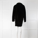 Sandro Black Shearling Two Button Jacket