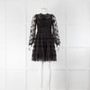 Needle Thread Dark Grey Net Sequin Long Sleeve Mini Dress