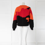 Alexander McQueen Red Orange Black Mohair Jumper