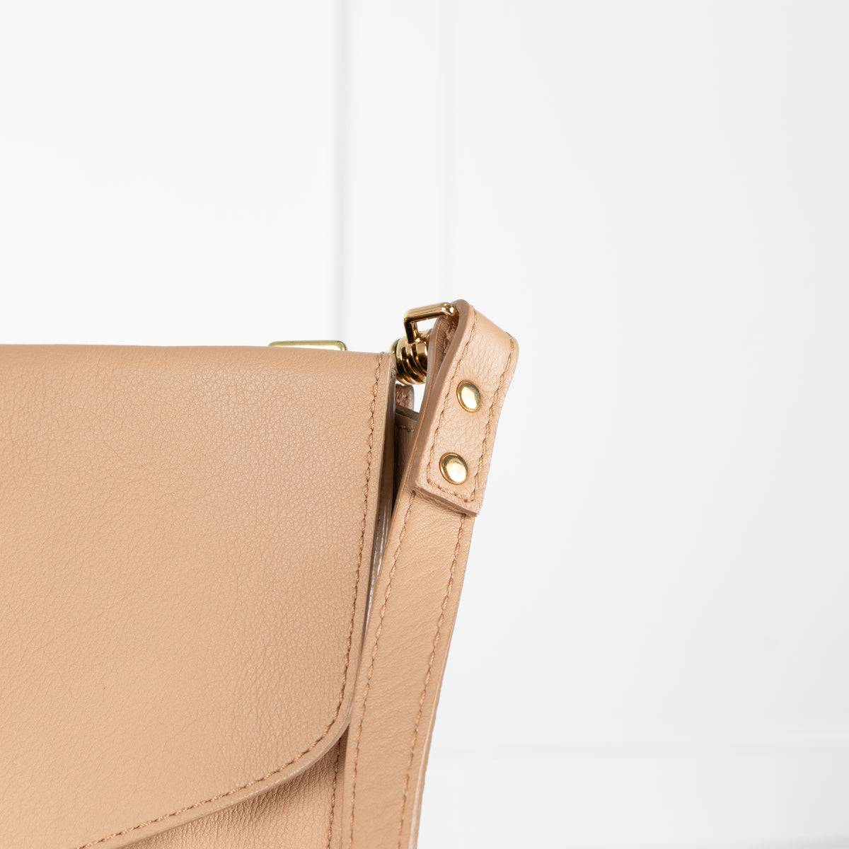 Sophie Hulme Beige Flap Clutch Crossbody Bag