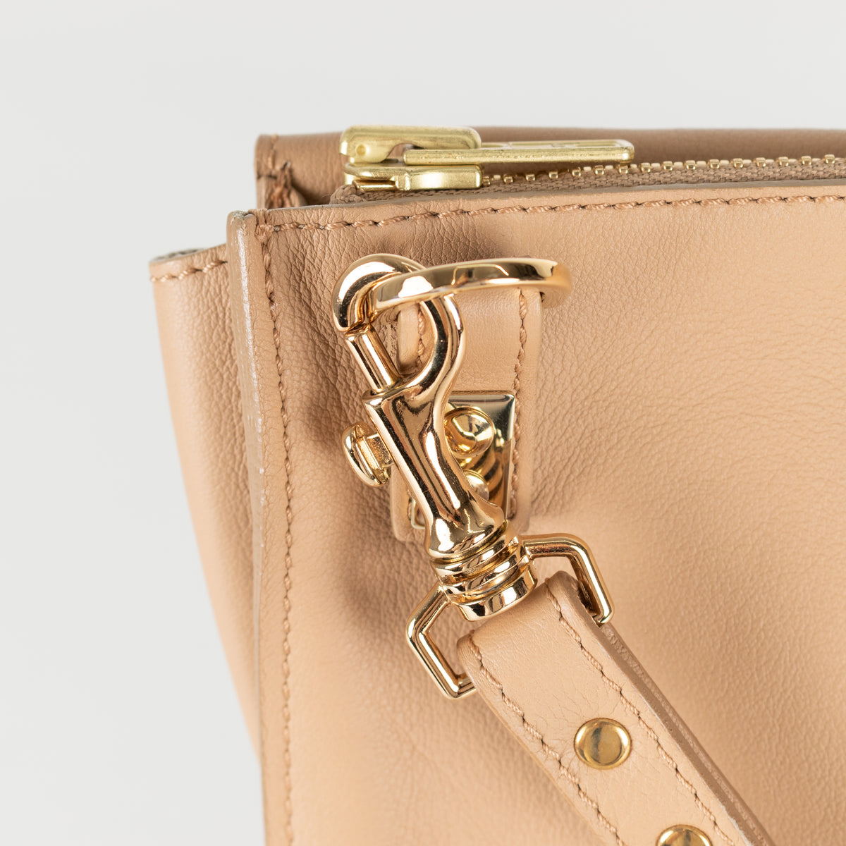 Sophie Hulme Beige Flap Clutch Crossbody Bag