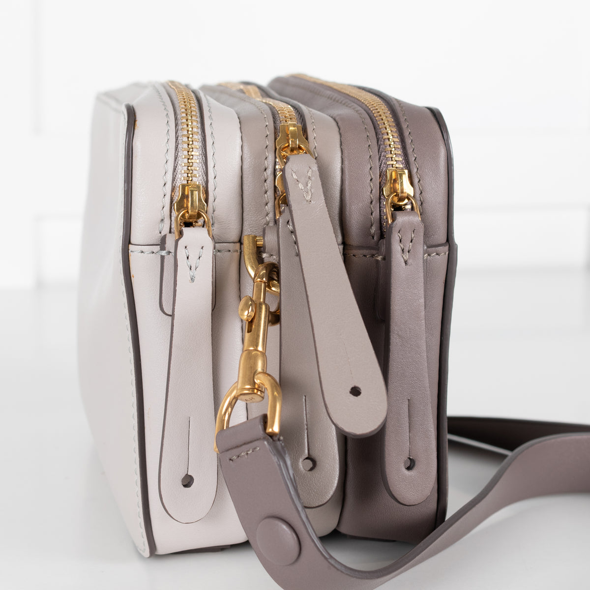 Anya Hindmarch Grey Tri-Toned Zipped Crossbody Bag