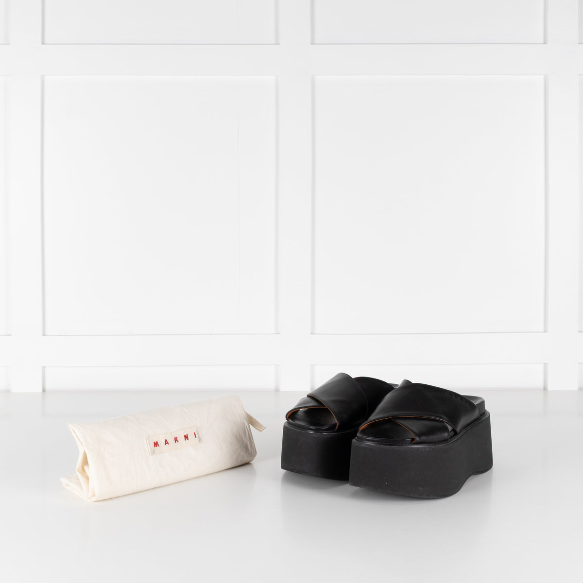 Simon Miller Black Wedge Open Mules
