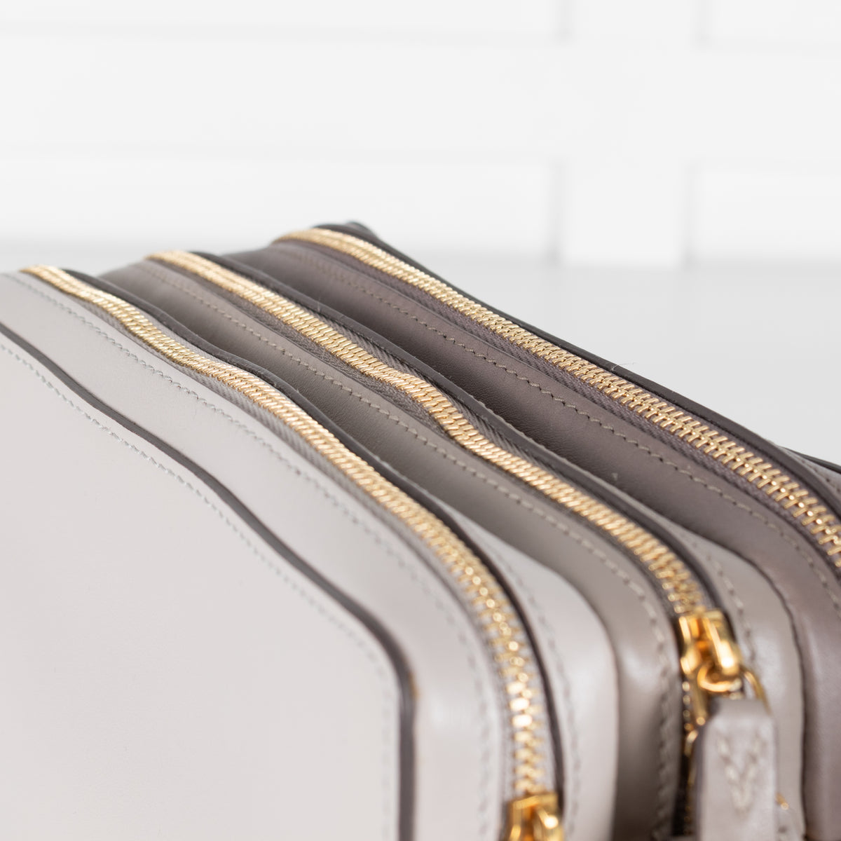 Anya Hindmarch Grey Tri-Toned Zipped Crossbody Bag
