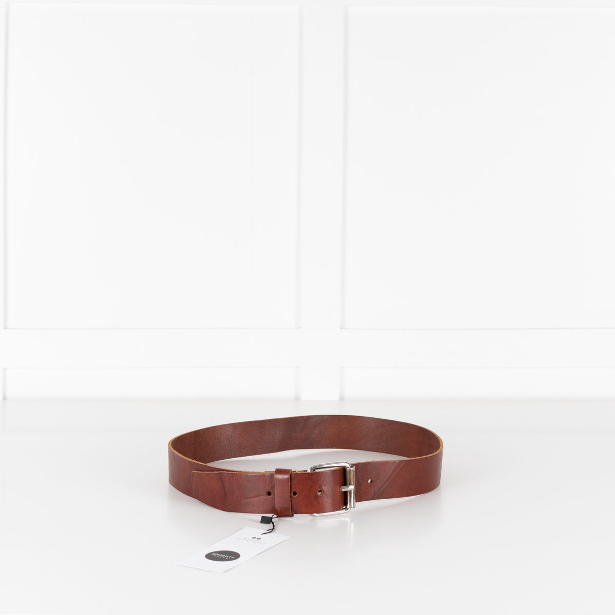 Isabel Marant Tan Leather Silver Buckle Belt