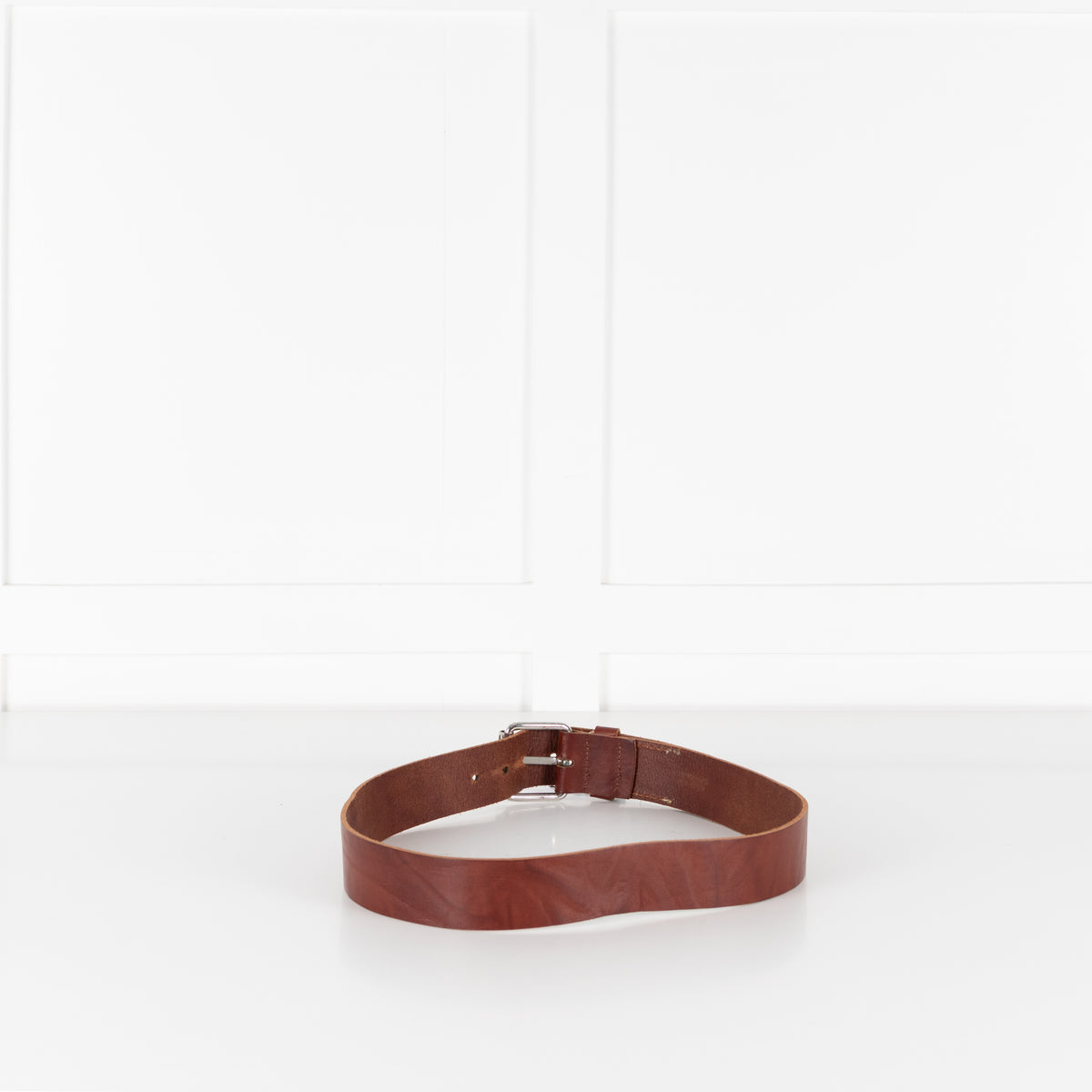 Isabel Marant Tan Leather Silver Buckle Belt