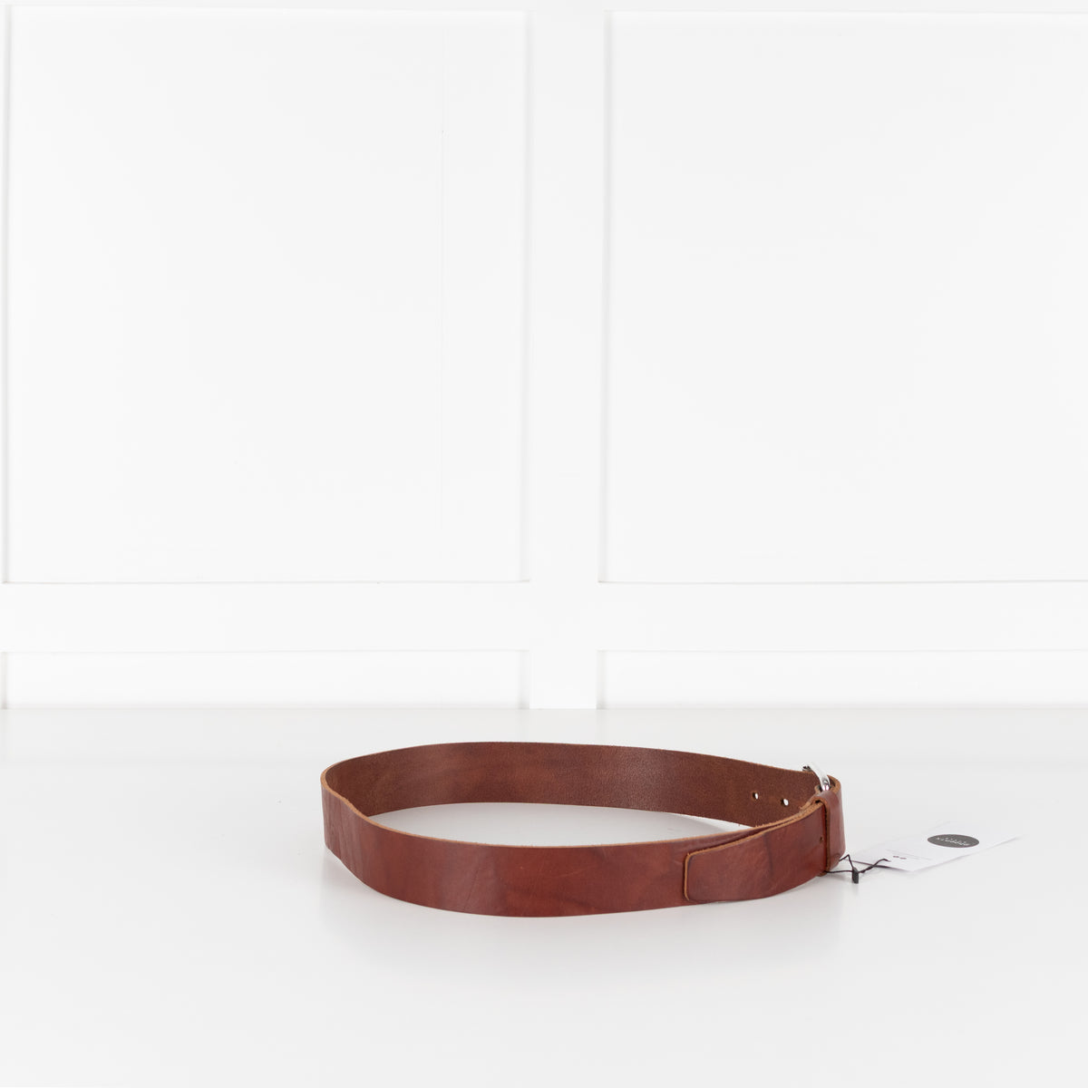 Isabel Marant Tan Leather Silver Buckle Belt
