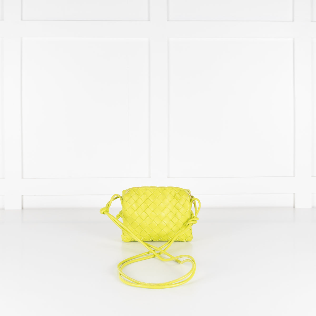 Bottega Veneta Lime Green Mini Loop Cross Body Bag