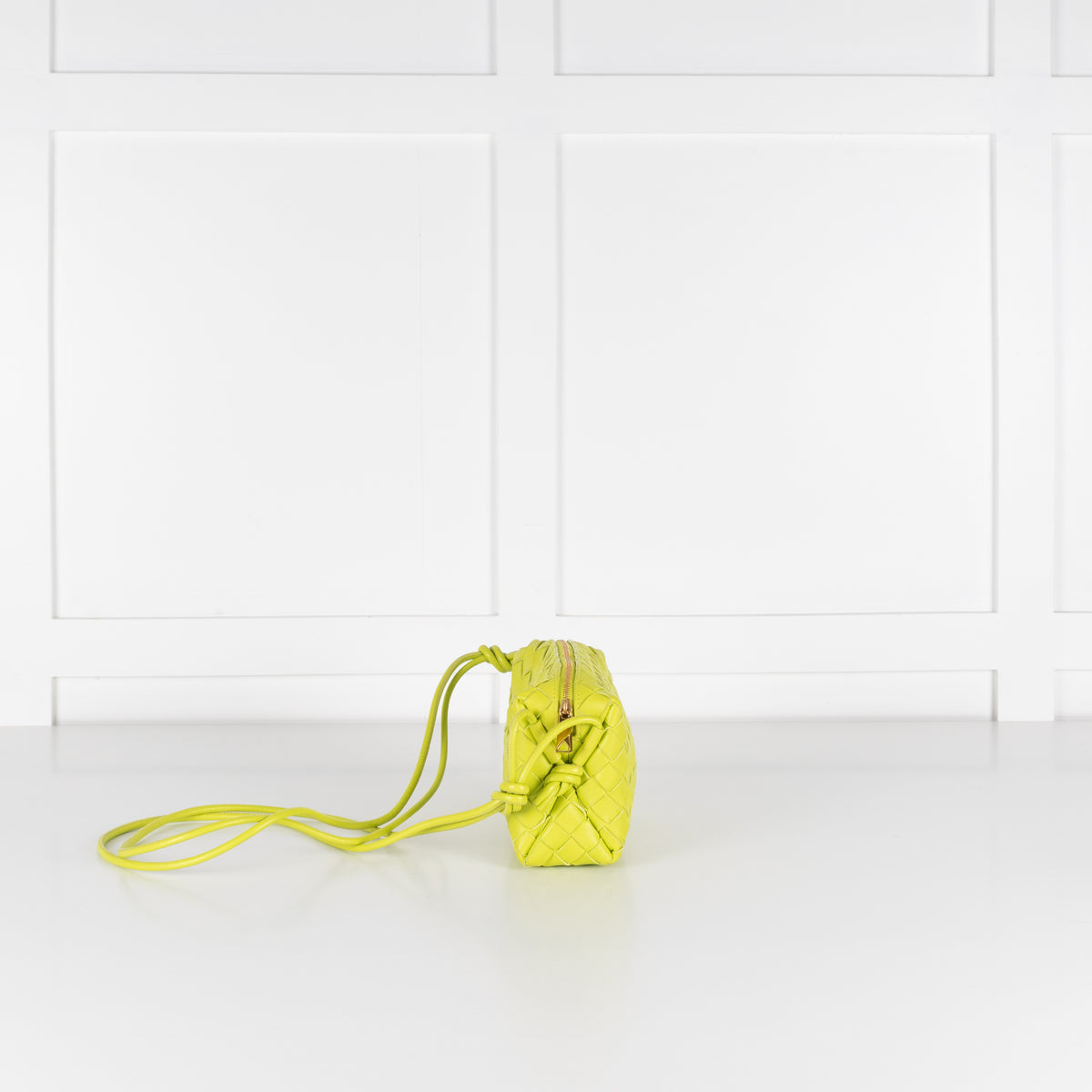 Bottega Veneta Lime Green Mini Loop Cross Body Bag