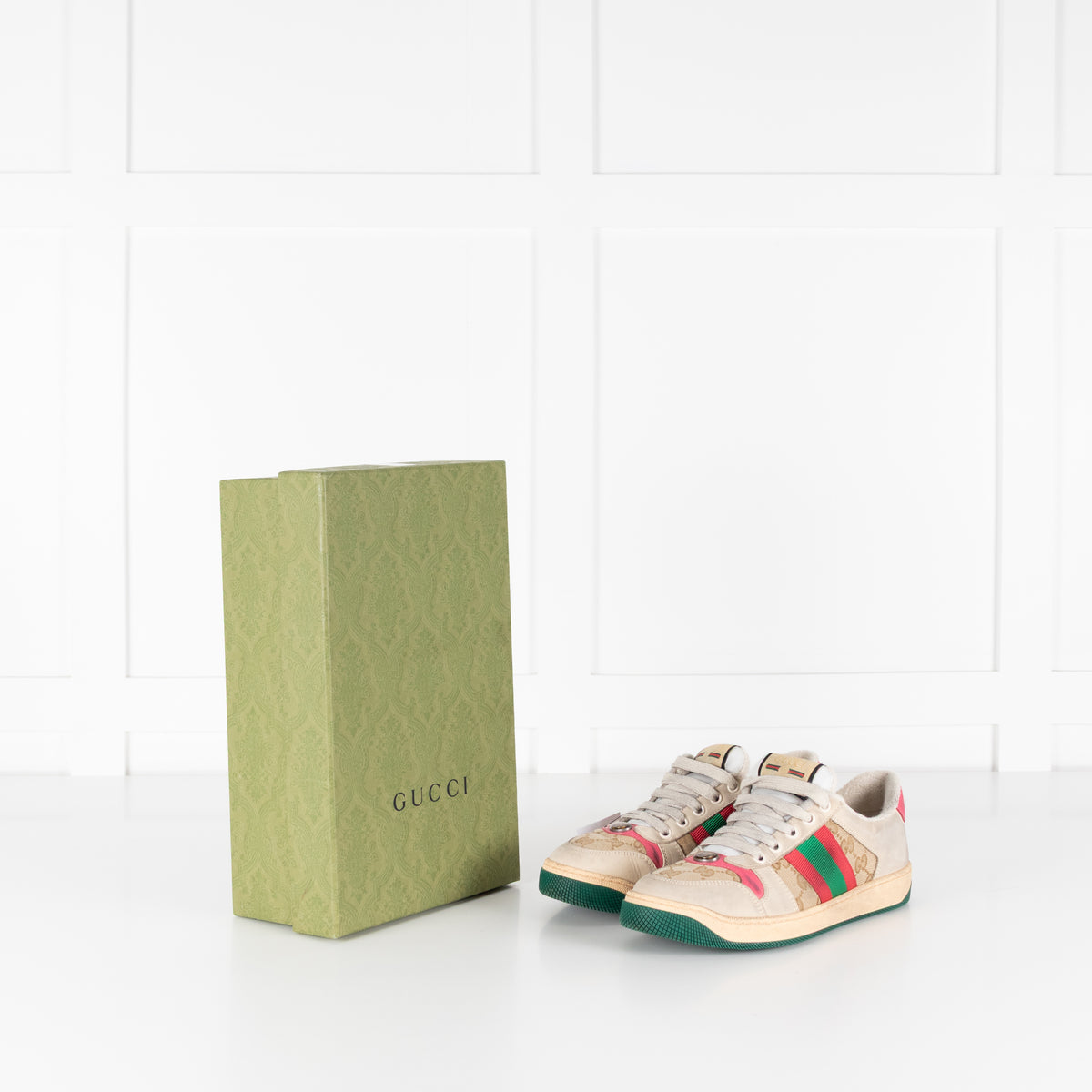 Gucci Light Beige Screener Trainers