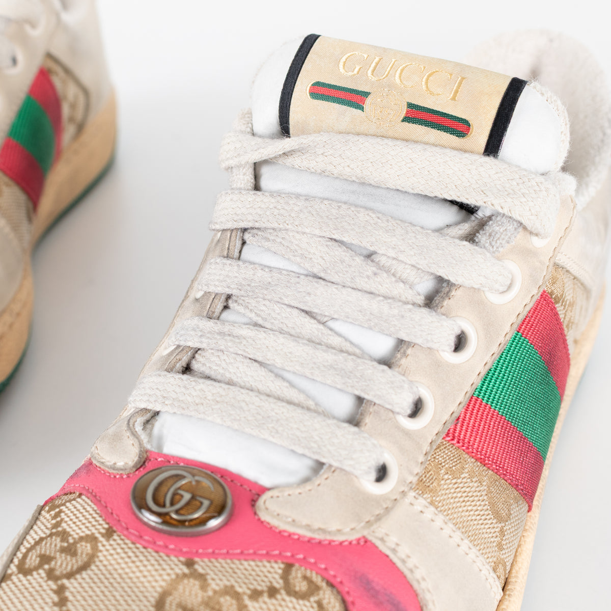 Gucci Light Beige Screener Trainers