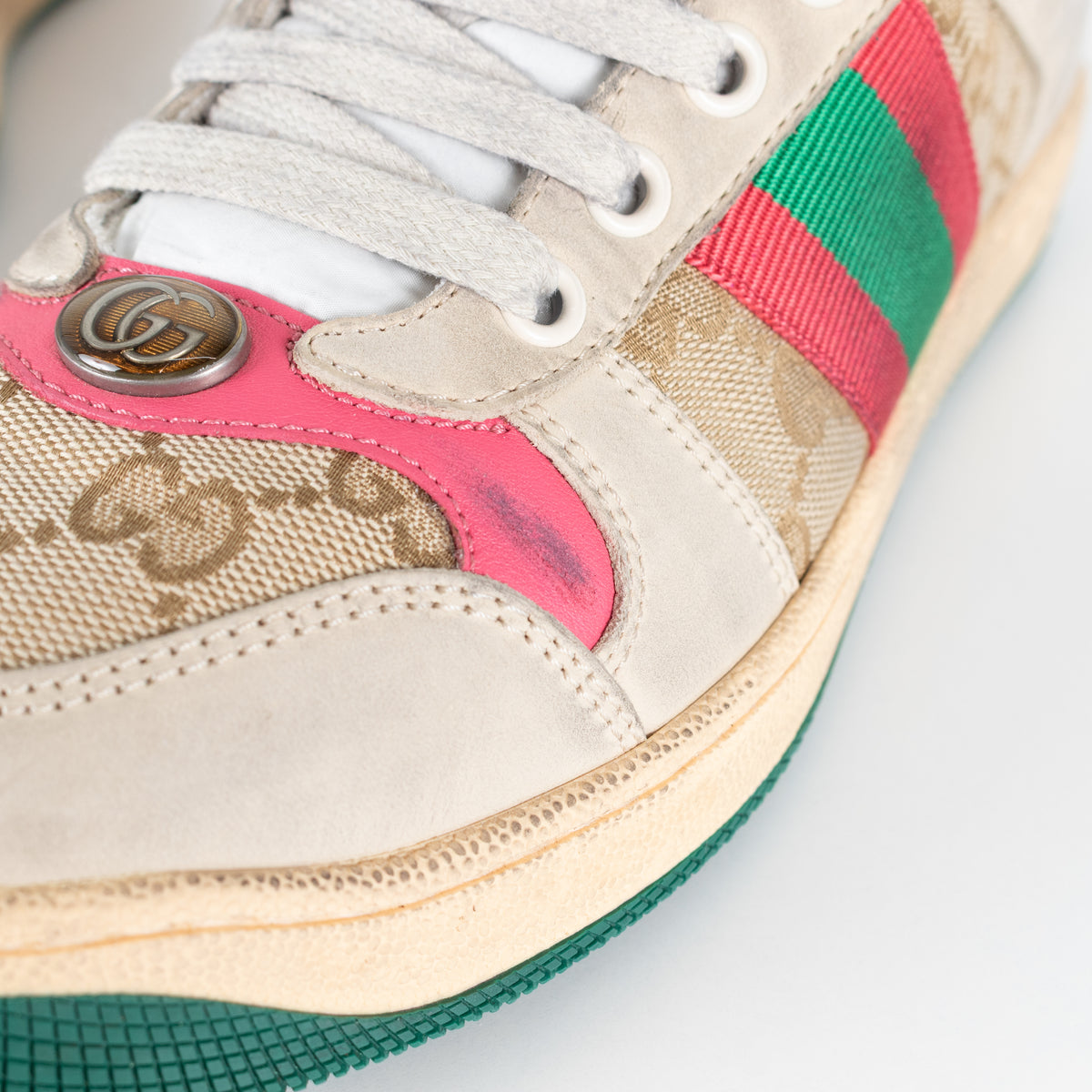 Gucci Light Beige Screener Trainers
