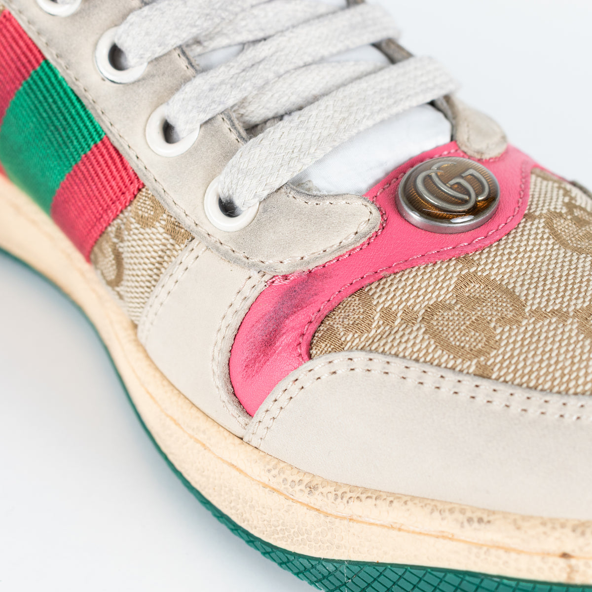 Gucci Light Beige Screener Trainers