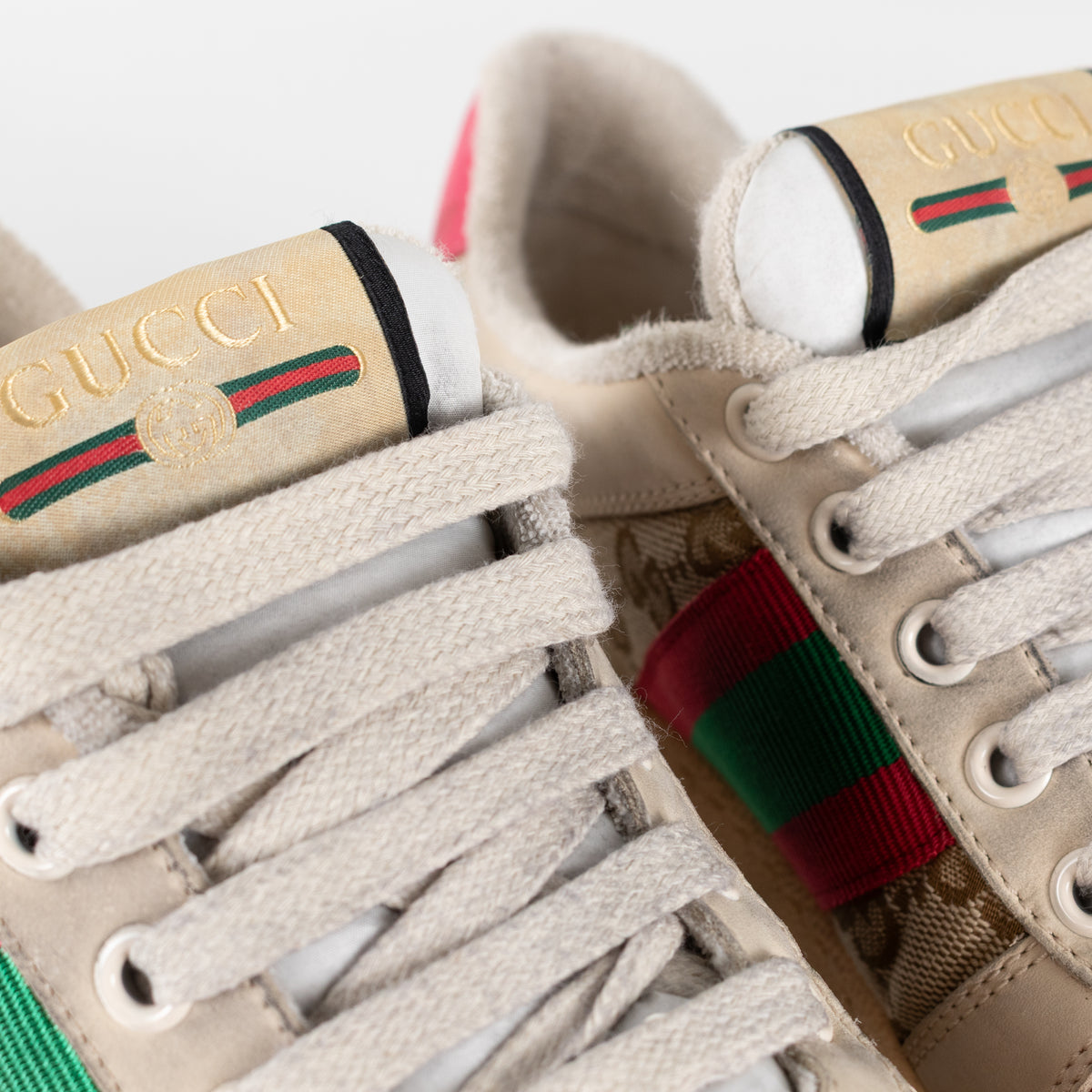 Gucci Light Beige Screener Trainers
