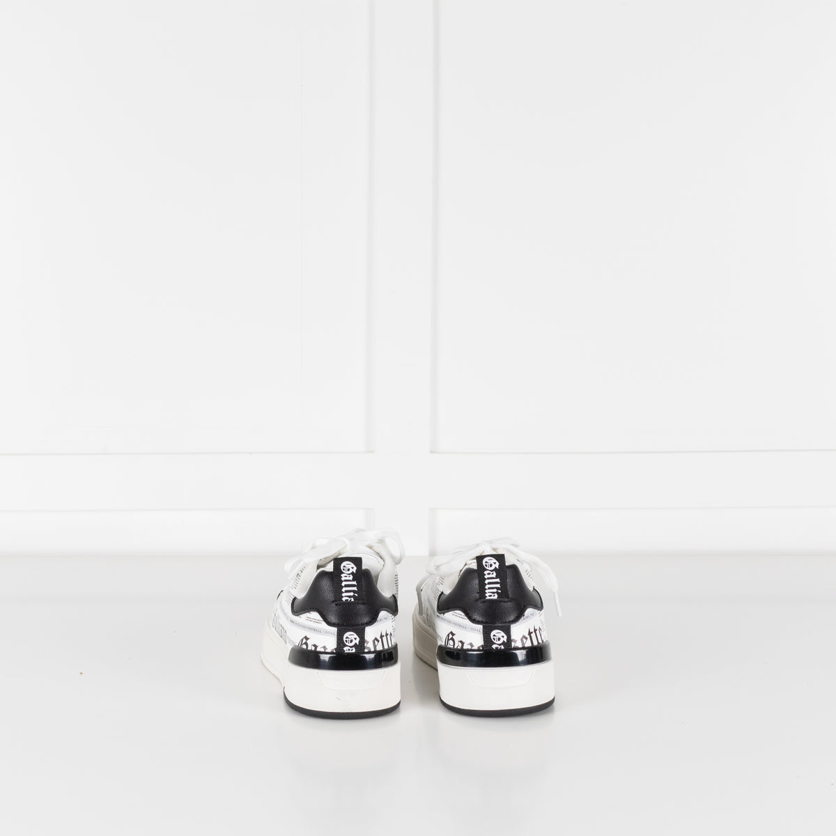 John Galliano White Black Newspaper Print Trainers