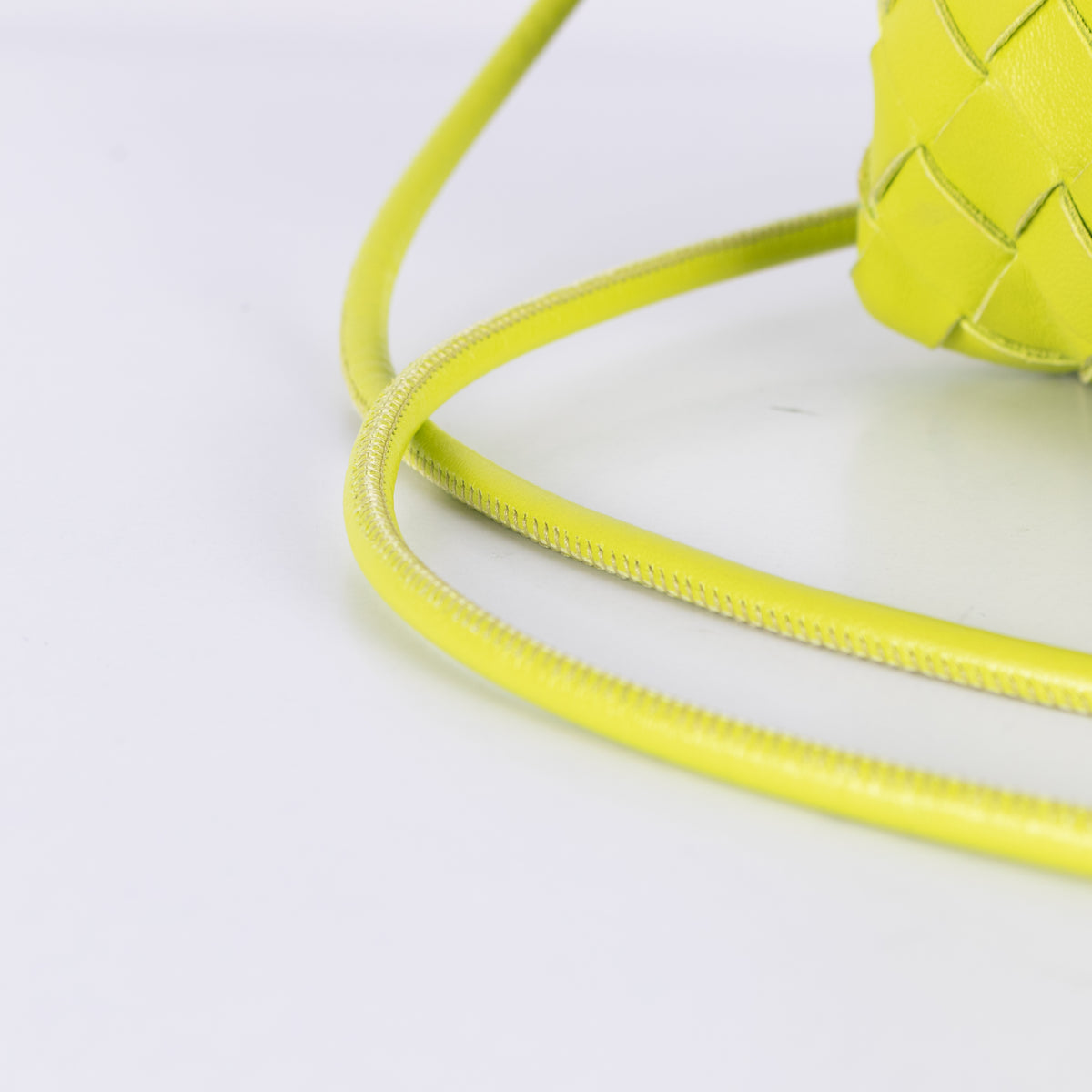 Bottega Veneta Lime Green Mini Loop Cross Body Bag