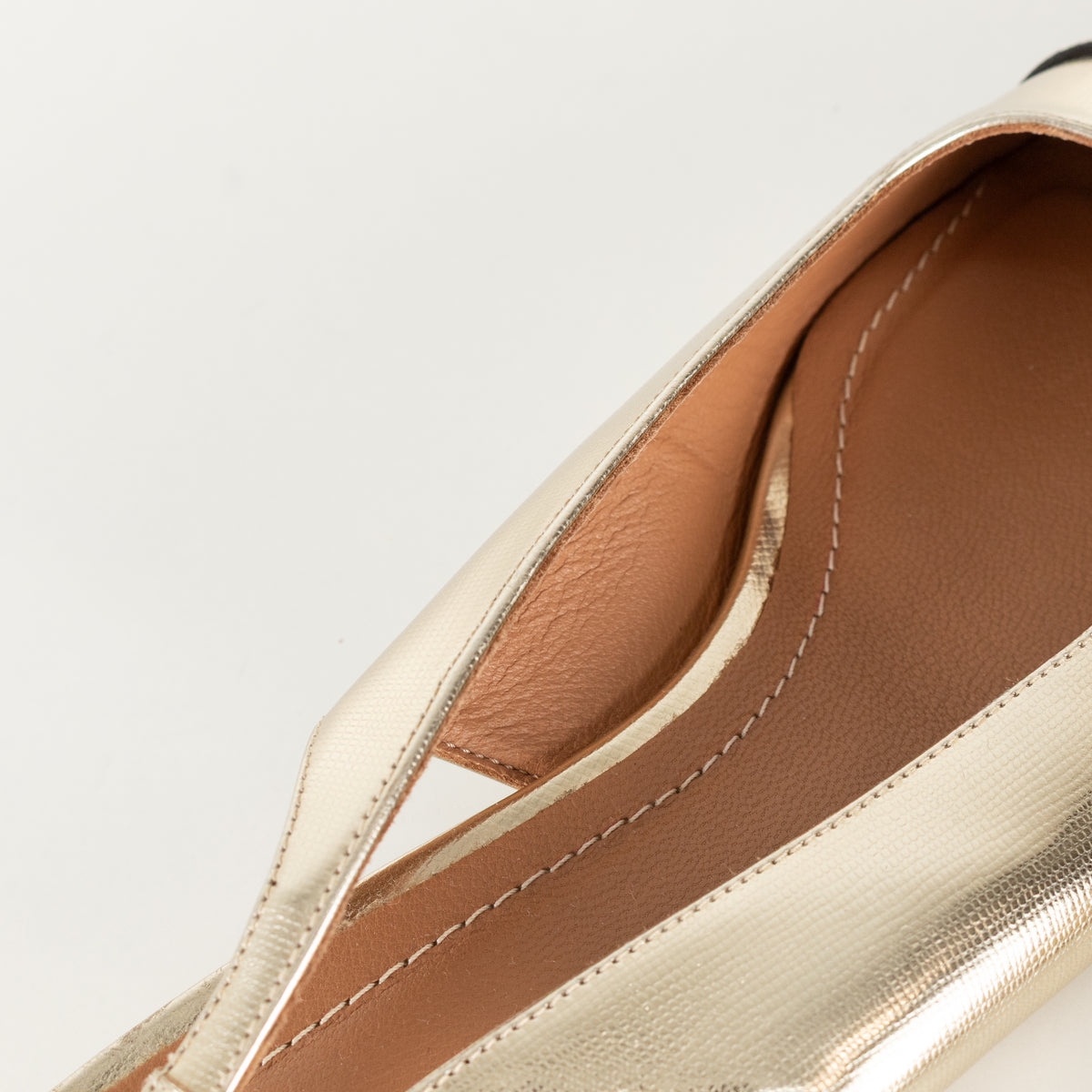 Me + Em Gold Black Flat Slingbacks