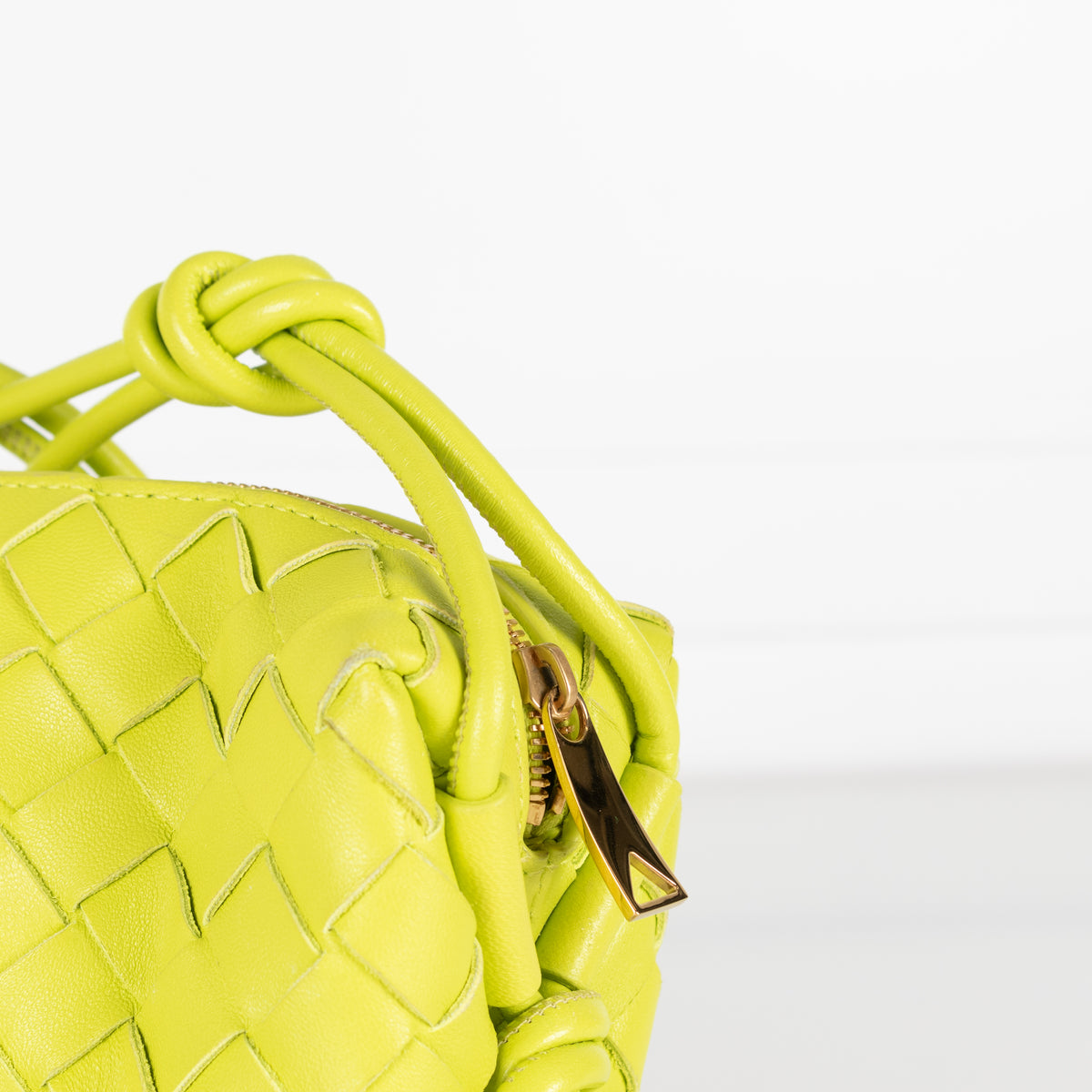 Bottega Veneta Lime Green Mini Loop Cross Body Bag
