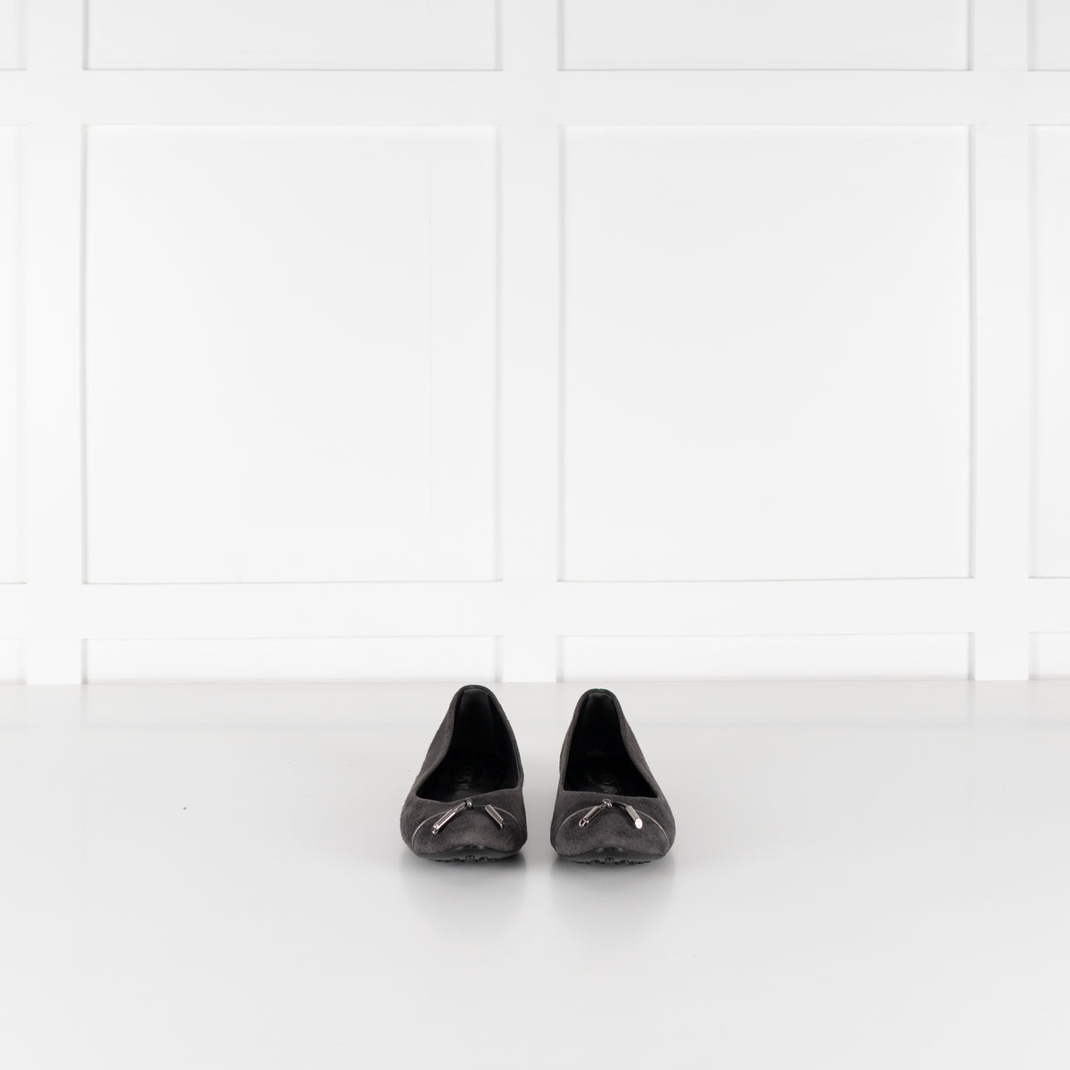 Tod's Grey Suede Flat Pumps