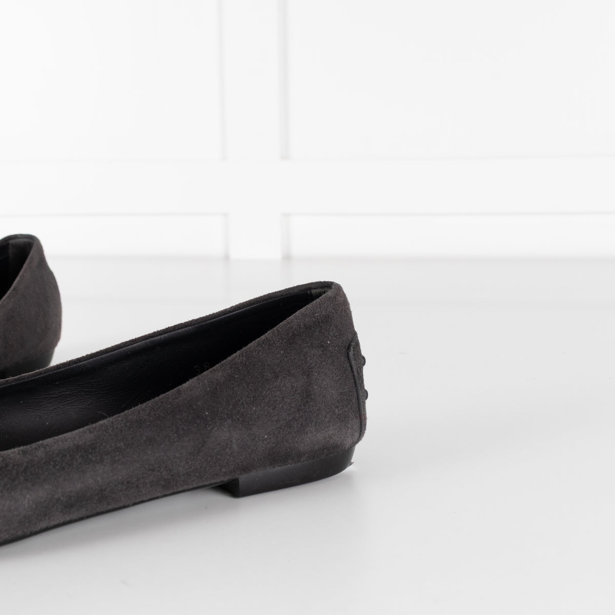 Tod's Grey Suede Flat Pumps