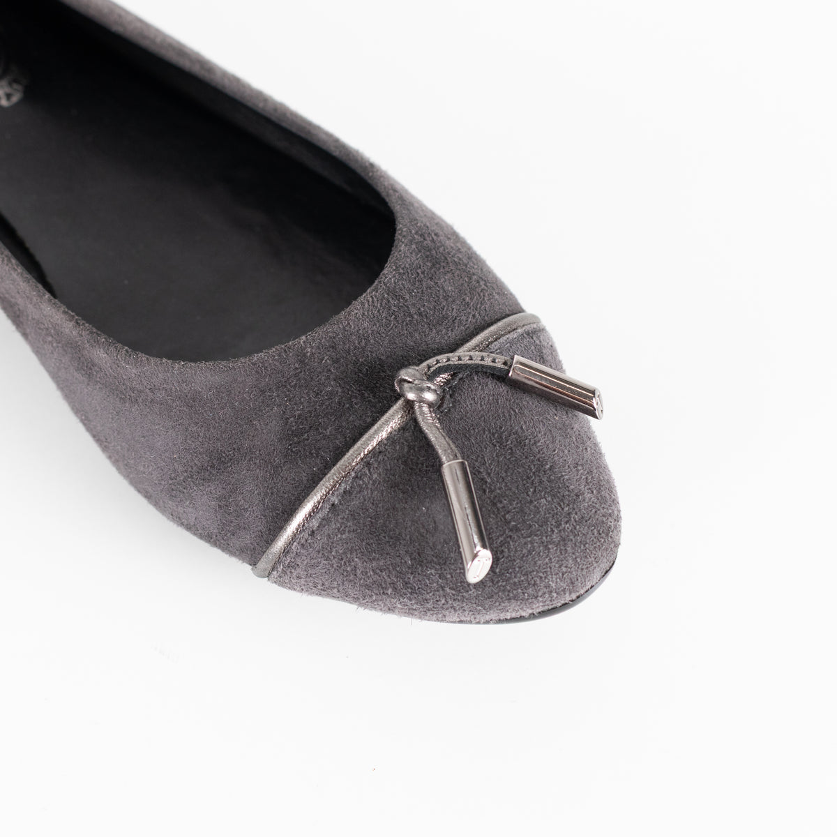 Tod's Grey Suede Flat Pumps