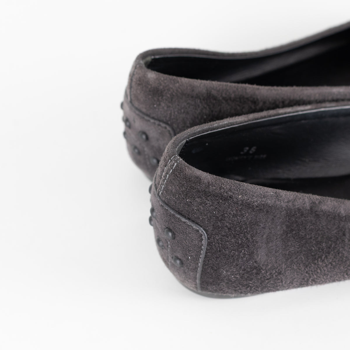 Tod's Grey Suede Flat Pumps