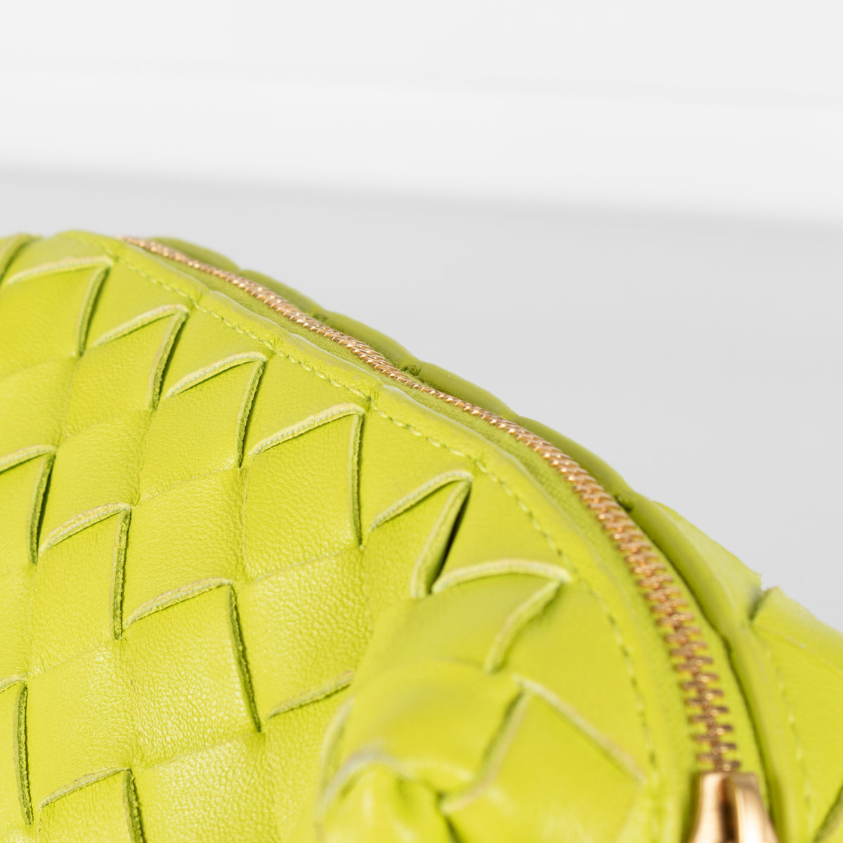 Bottega Veneta Lime Green Mini Loop Cross Body Bag