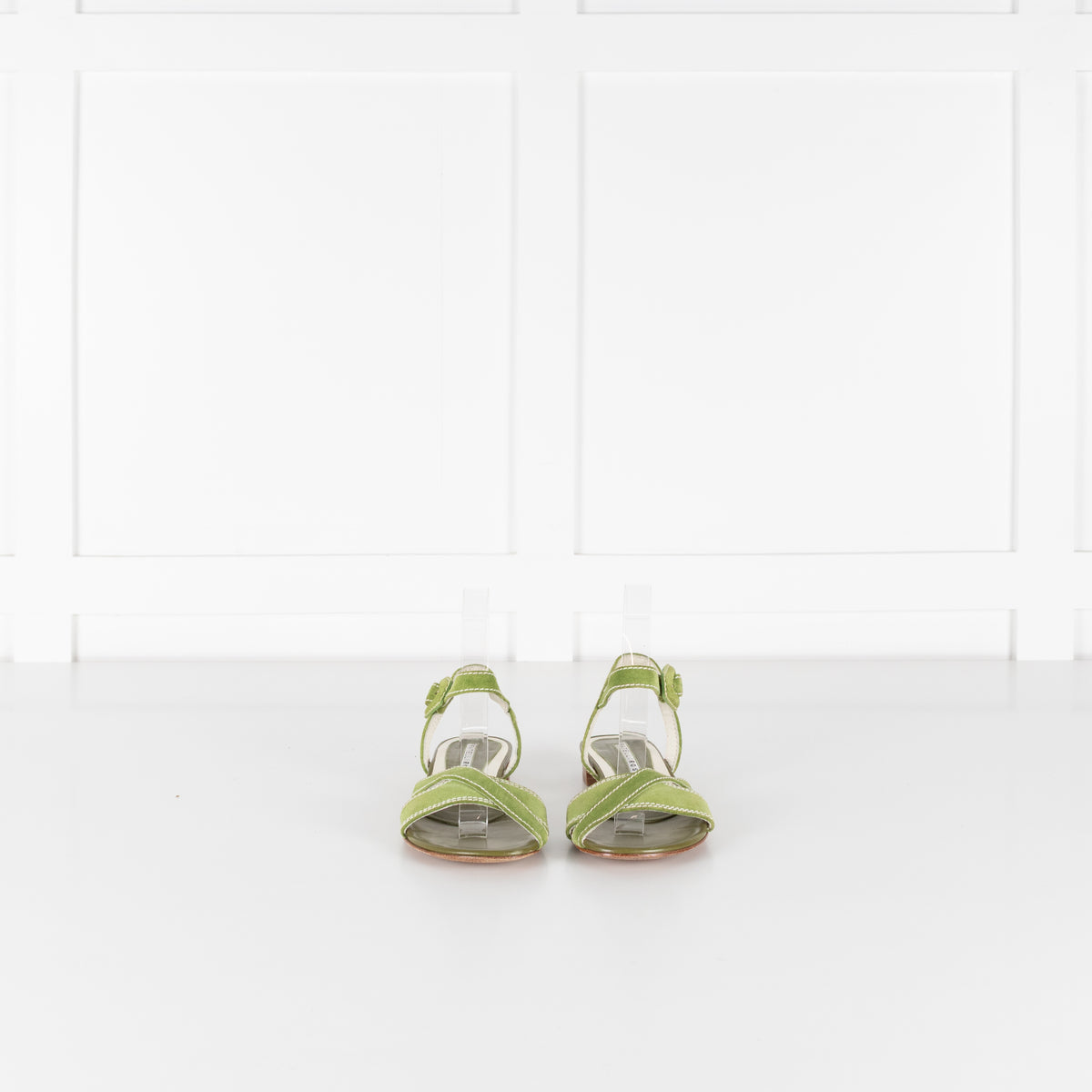 Fratelli Rossetti Green Suede Cross Strap Sandals