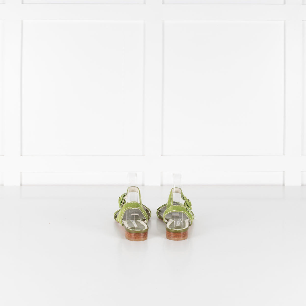 Fratelli Rossetti Green Suede Cross Strap Sandals