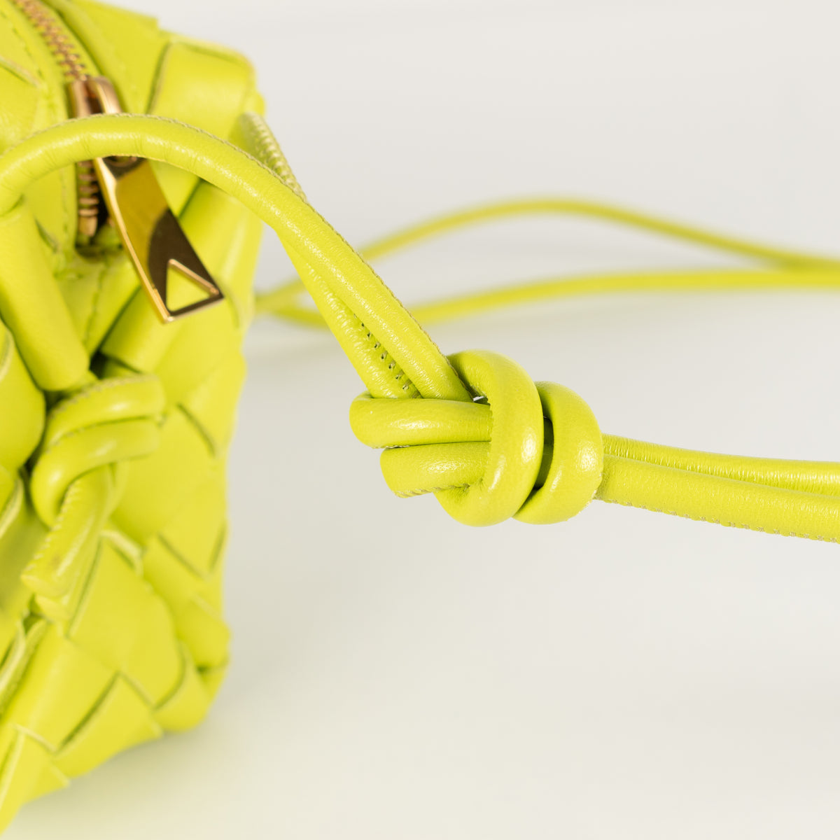 Bottega Veneta Lime Green Mini Loop Cross Body Bag