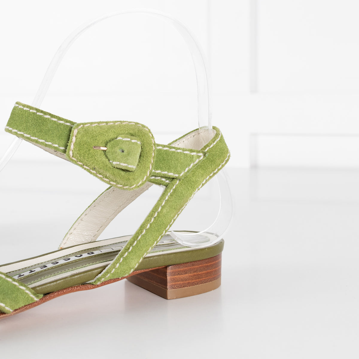 Fratelli Rossetti Green Suede Cross Strap Sandals