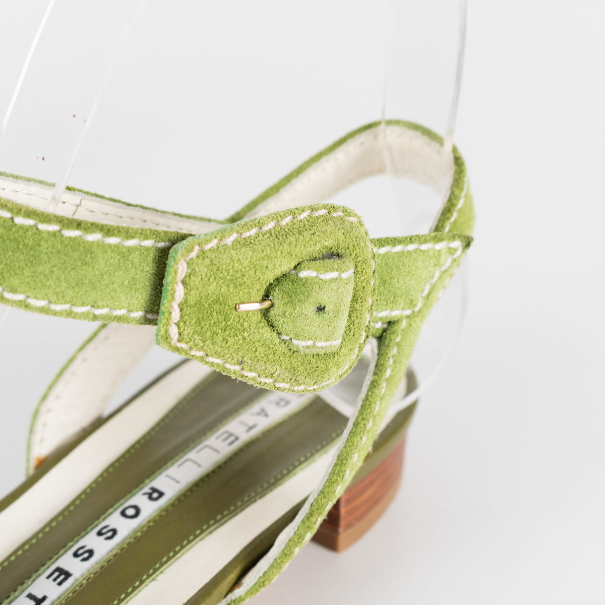 Fratelli Rossetti Green Suede Cross Strap Sandals
