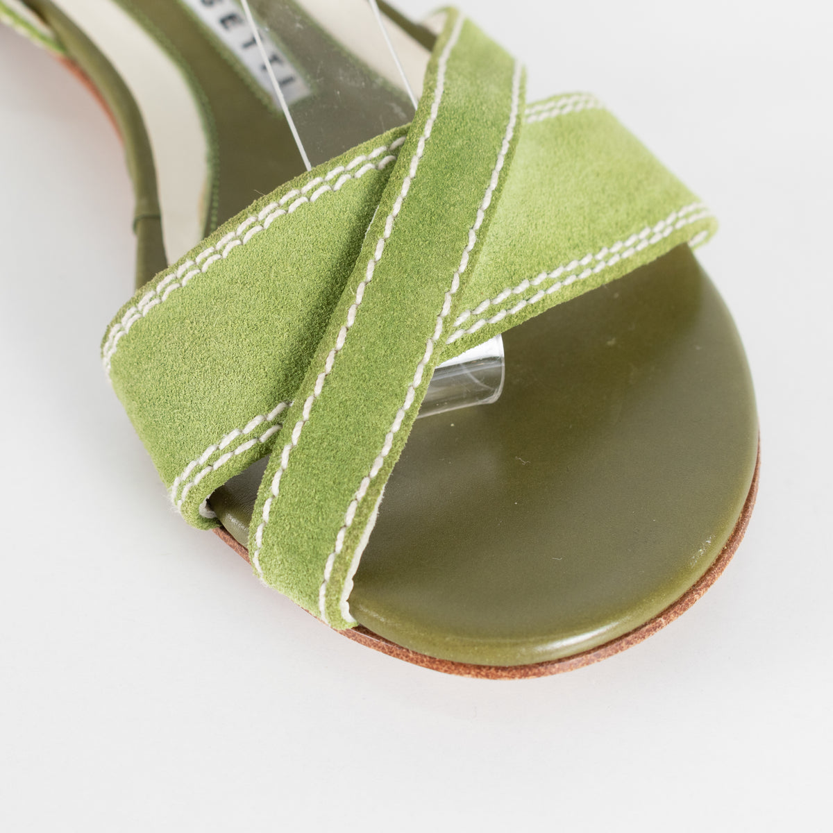 Fratelli Rossetti Green Suede Cross Strap Sandals