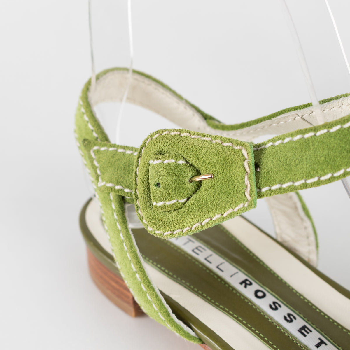 Fratelli Rossetti Green Suede Cross Strap Sandals
