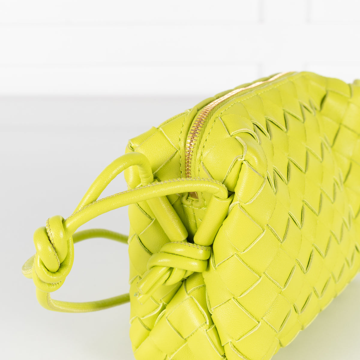 Bottega Veneta Lime Green Mini Loop Cross Body Bag