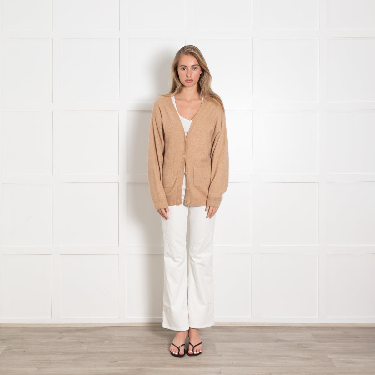 Crush Cashmere Camel Cardigan