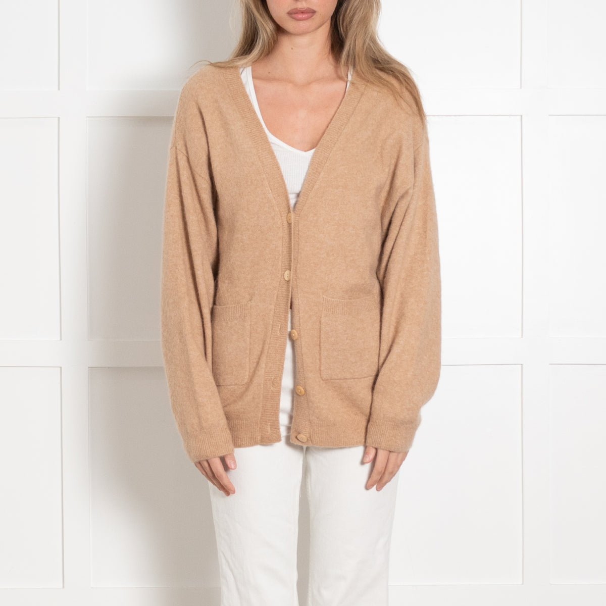 Crush Cashmere Camel Cardigan
