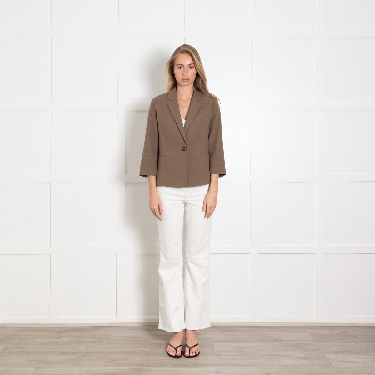 Vince Khaki Linen Mix Jacket