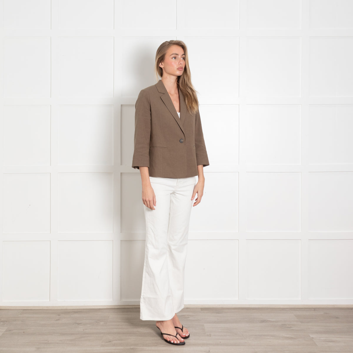 Vince Khaki Linen Mix Jacket