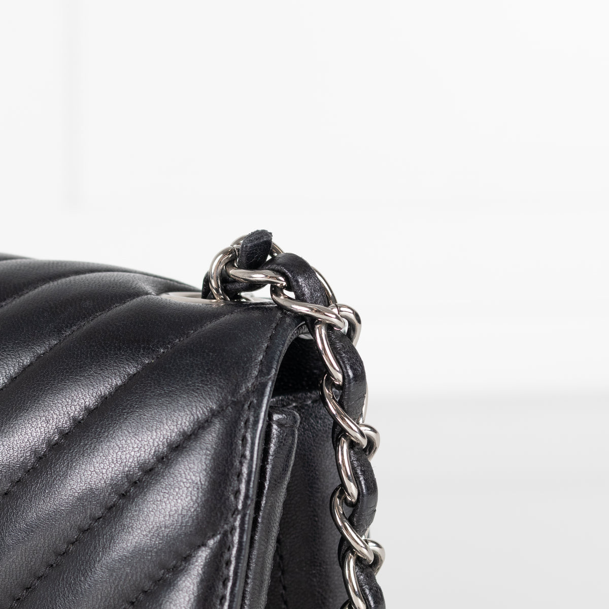 Chanel Black Mini Chevron Flap Bag