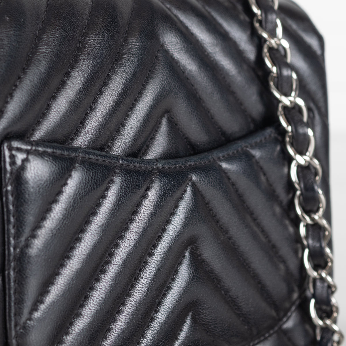 Chanel Black Mini Chevron Flap Bag