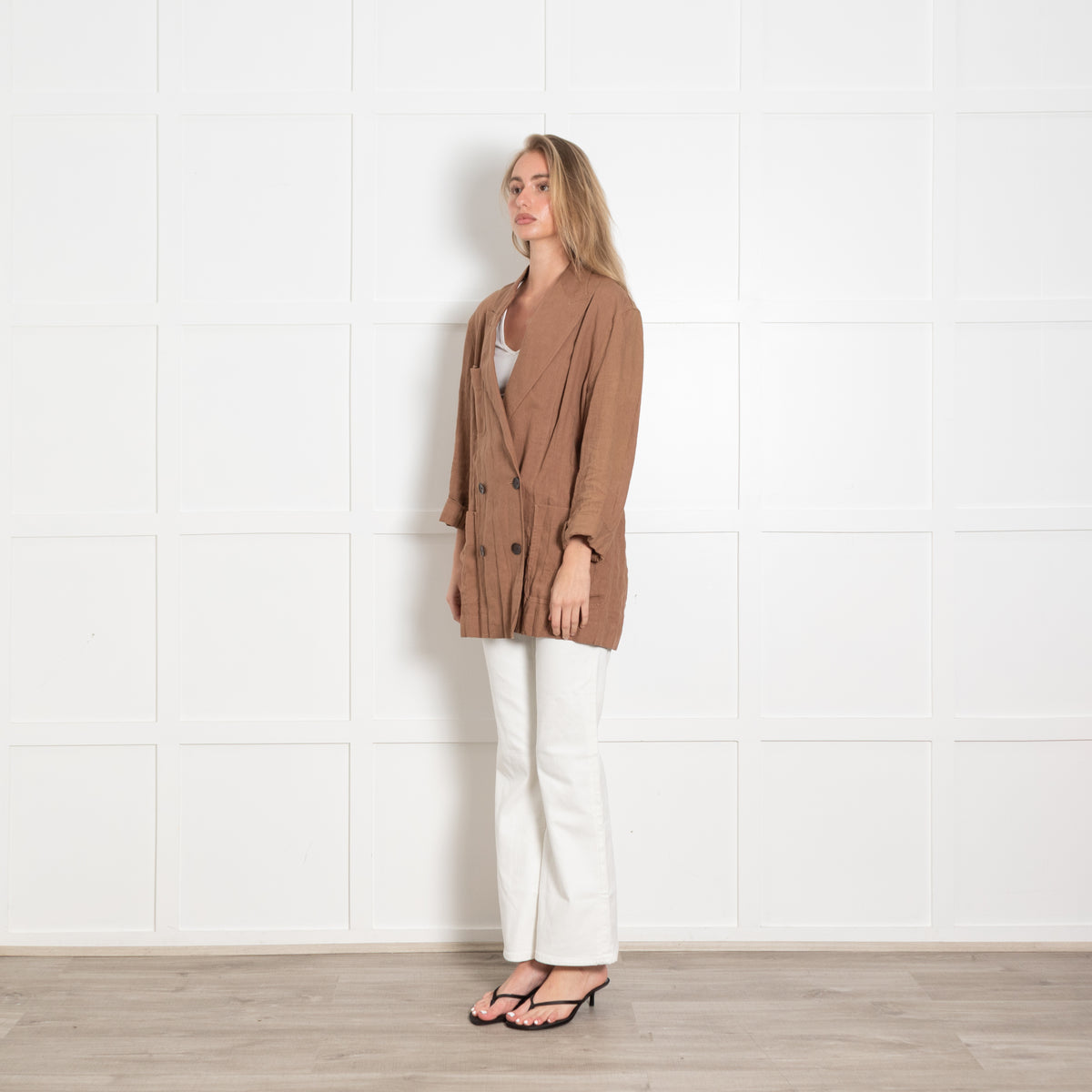Acne Studios Brown Linen Oversized Jacket