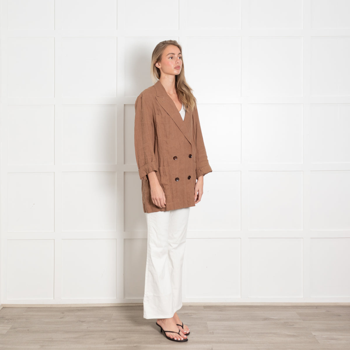 Acne Studios Brown Linen Oversized Jacket
