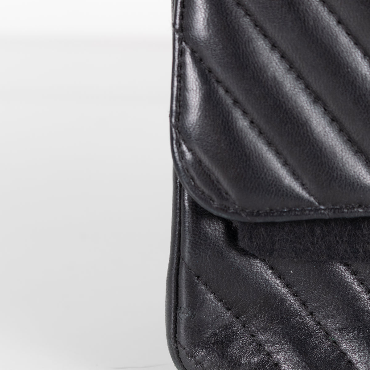 Chanel Black Mini Chevron Flap Bag