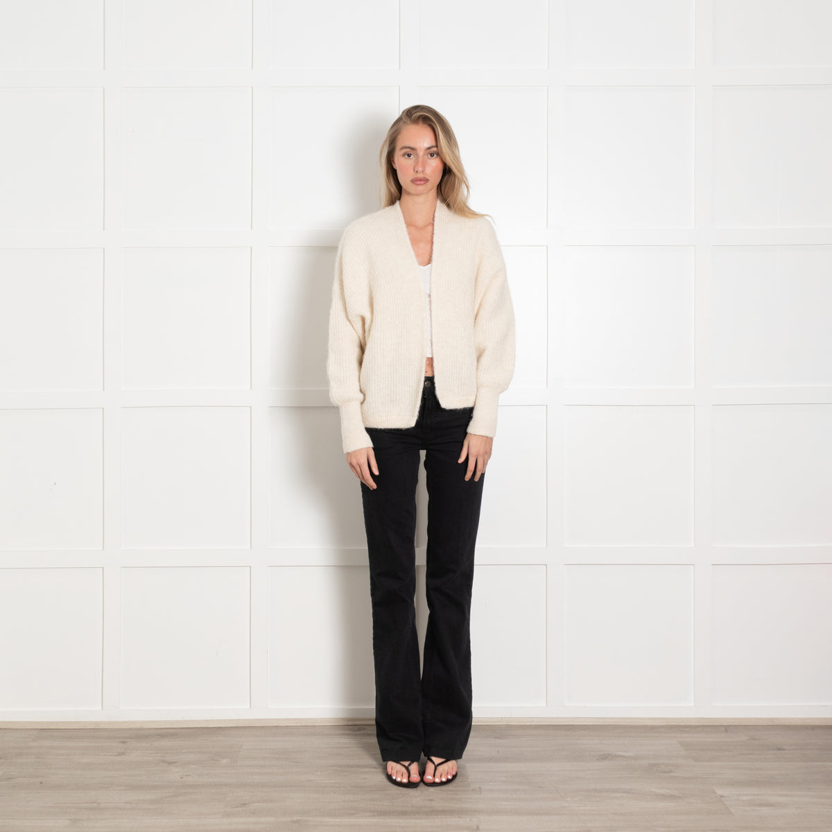 American Vintage Cream Open Cardigan