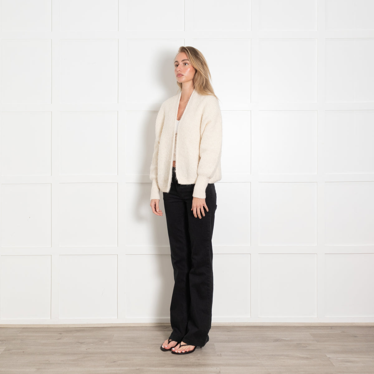 American Vintage Cream Open Cardigan