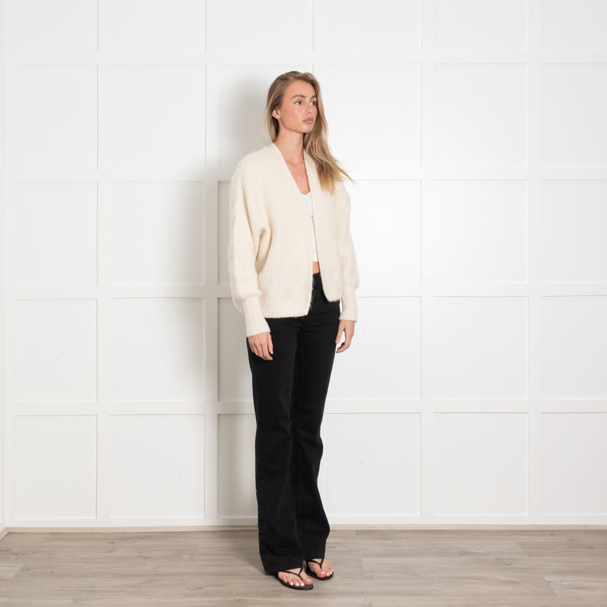 American Vintage Cream Open Cardigan